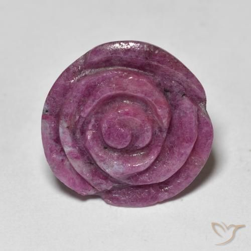 17.81ct Naturel Medium Dark-Purple Rubis-Zoisite, Taille Fleur, Opaque