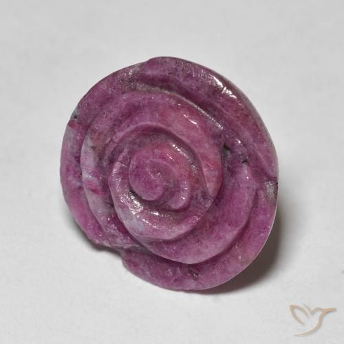 Rubis-Zoisite Medium Dark-Purple naturelle Taille Fleur, 17.81 ct, Opaque