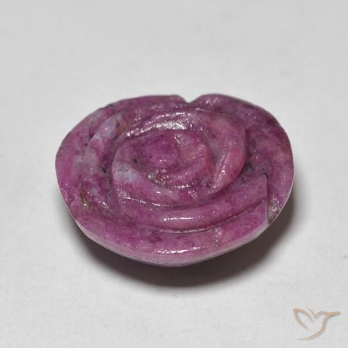 Rubis-Zoisite Medium Dark-Purple naturelle Taille Fleur, 17.81 ct, Opaque