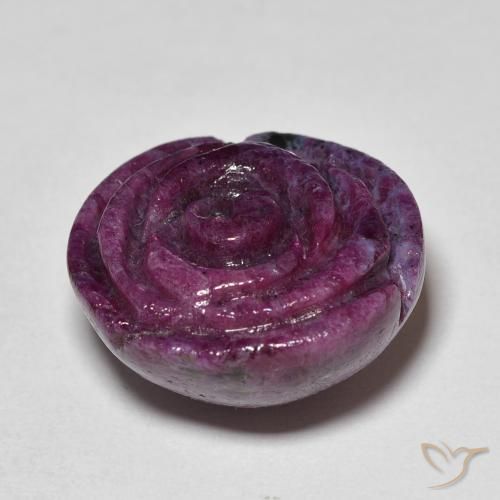 Rubis-Zoisite Violet foncé naturelle Taille Fleur, 24.94 ct, Opaque