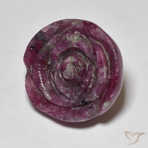 Rubis-Zoisite Pourpre prune naturelle Taille Fleur, 23.60 ct, Opaque