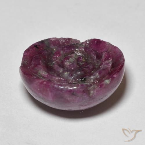 Rubis-Zoisite Pourpre prune naturelle Taille Fleur, 23.60 ct, Opaque