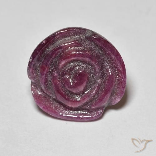 18.07ct Naturel Pourpre prune Rubis-Zoisite, Taille Fleur, Opaque