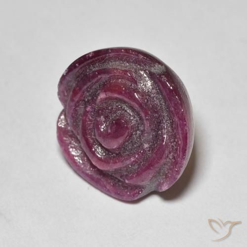 Rubis-Zoisite Pourpre prune naturelle Taille Fleur, 18.07 ct, Opaque