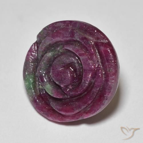 Rubis-Zoisite Multicolore naturelle Taille Fleur, 19.70 ct, Opaque