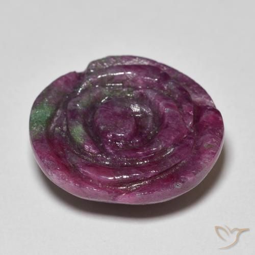 Rubis-Zoisite Multicolore naturelle Taille Fleur, 19.70 ct, Opaque