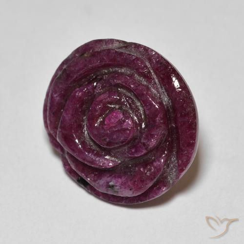 Rubis-Zoisite Rouge framboises naturelle Taille Fleur, 17.50 ct, Opaque