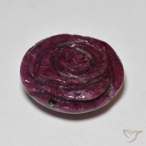 Rubis-Zoisite Rouge framboises naturelle Taille Fleur, 17.50 ct, Opaque