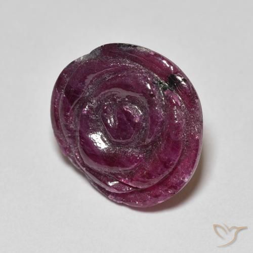 Rubis-Zoisite Rouge framboises naturelle Taille Fleur, 13.99 ct, Opaque