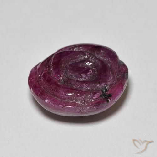 Rubis-Zoisite Rouge framboises naturelle Taille Fleur, 13.99 ct, Opaque