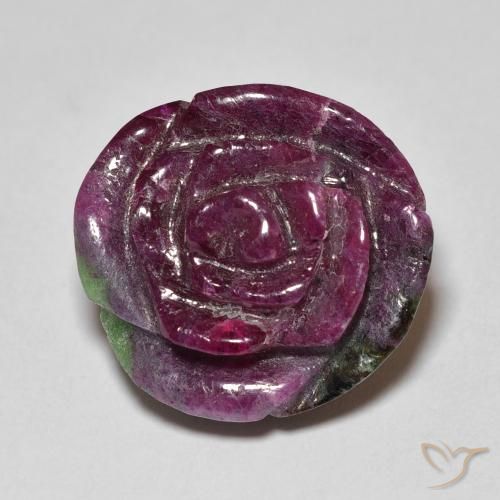 21.89ct Naturel Multicolore Rubis-Zoisite, Taille Fleur, Opaque