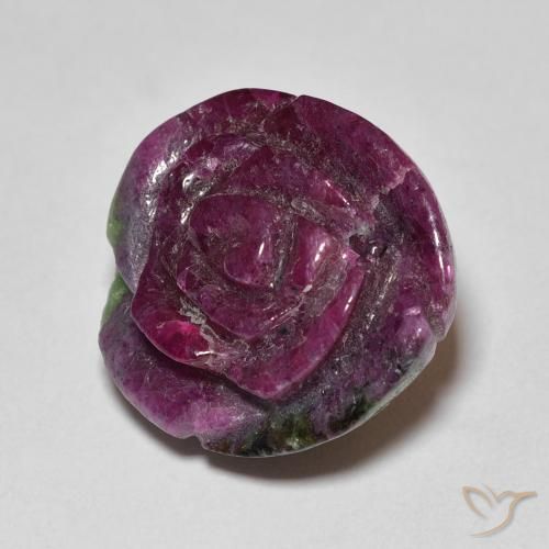Rubis-Zoisite Multicolore naturelle Taille Fleur, 21.89 ct, Opaque