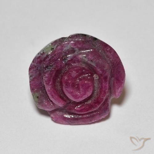 14.14ct Naturel Multicolore Rubis-Zoisite, Taille Fleur, Opaque