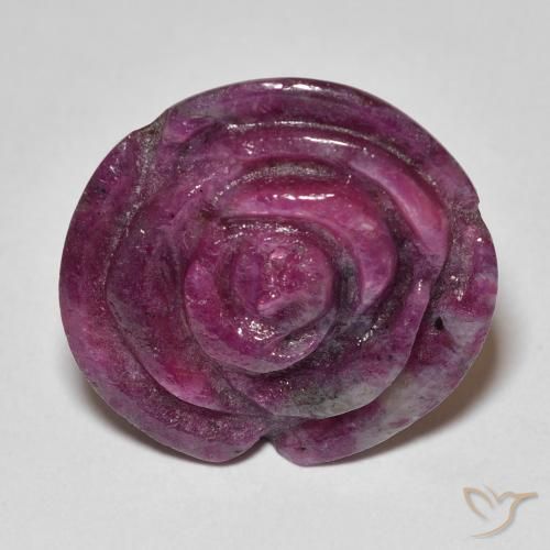 20.50ct Naturel Violet rougeâtre Rubis-Zoisite, Taille Fleur, Opaque