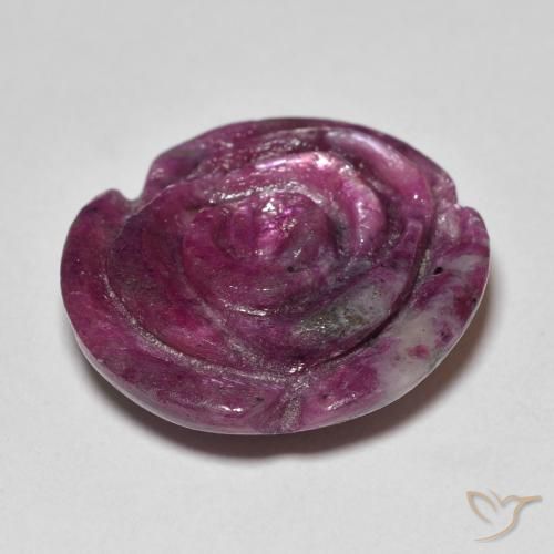 Rubis-Zoisite Violet rougeâtre naturelle Taille Fleur, 20.50 ct, Opaque