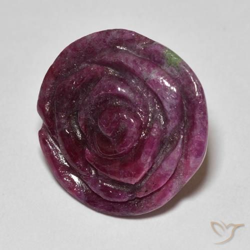 Rubis-Zoisite Pourpre foncé naturelle Taille Fleur, 16.99 ct, Opaque
