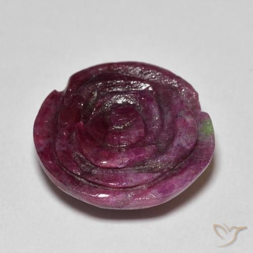 Rubis-Zoisite Pourpre foncé naturelle Taille Fleur, 16.99 ct, Opaque