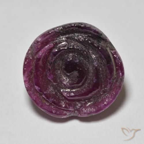 15.45ct Naturel Pourpre moyen Rubis-Zoisite, Taille Fleur, Opaque
