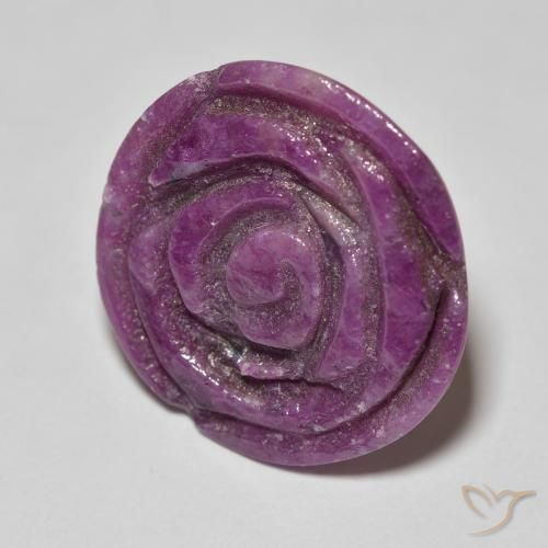 Rubis-Zoisite Medium Dark-Purple naturelle Taille Fleur, 14.36 ct, Opaque