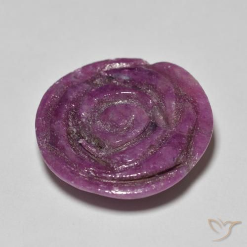 Rubis-Zoisite Medium Dark-Purple naturelle Taille Fleur, 14.36 ct, Opaque