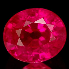 Rubis rouge naturelle coupe ovale, 1,39 ct, VS