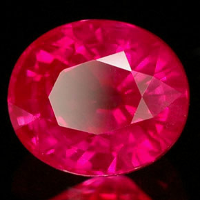 Rubis rouge naturelle coupe ovale, 1,39 ct, VS