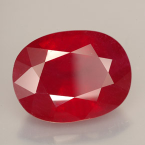 Rubis rouge naturelle coupe ovale, 14,27 ct, VS-SI
