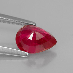 Rubis rouge naturelle en forme de poire, 1,43 ct, VS-SI