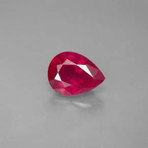 Rubis rouge naturelle en forme de poire, 1,49 ct, VS-SI