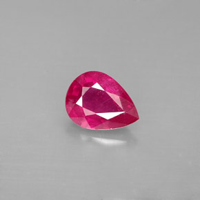 Rubis rouge naturelle en forme de poire, 1,45 ct, VS-SI