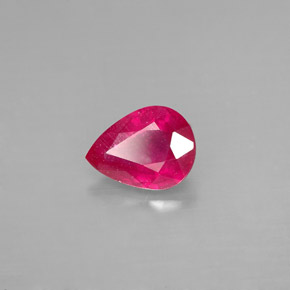 Rubis rouge naturelle en forme de poire, 1,45 ct, VS-SI