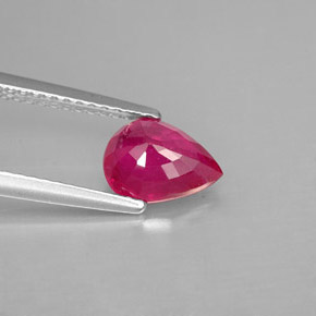 Rubis rouge naturelle en forme de poire, 1,45 ct, VS-SI