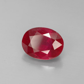 Rubis rouge naturelle coupe ovale, 1,82 ct, SI