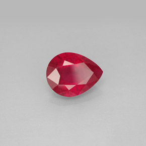 Rubis rouge naturelle en forme de poire, 1,96 ct, VS-SI