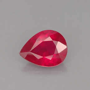 Rubis rouge naturelle en forme de poire, 1,91 ct, VS-SI