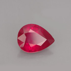 Rubis rouge naturelle en forme de poire, 1,91 ct, VS-SI