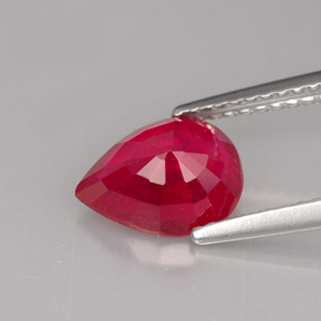 Rubis rouge naturelle en forme de poire, 1,91 ct, VS-SI