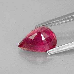 Rubis rouge naturelle en forme de poire, 1,66 ct, VS-SI
