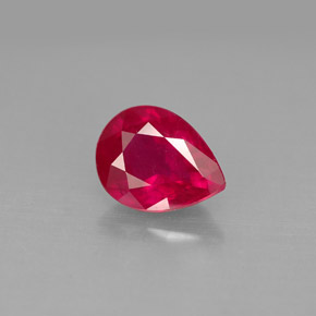 Rubis rouge naturelle en forme de poire, 1,48 ct, VS-SI