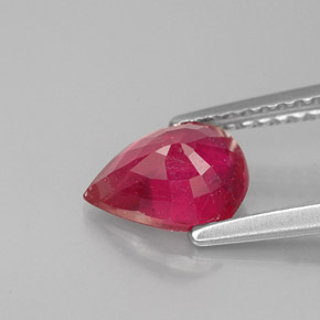 Rubis rouge naturelle en forme de poire, 1,47 ct, VS-SI