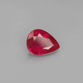 Rubis rouge naturelle en forme de poire, 1,64 ct, VS-SI