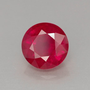Rubis rouge naturelle coupe roude, 2,07 ct, VS-SI