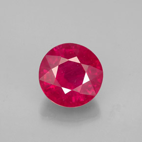 Rubis rouge naturelle coupe roude, 1,85 ct, VS-SI