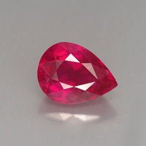 Rubis rouge naturelle en forme de poire, 1,61 ct, VS-SI