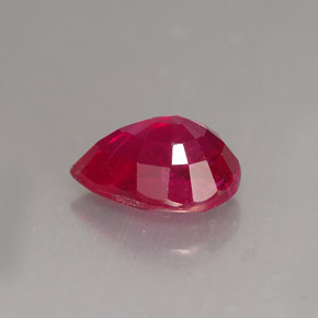 Rubis rouge naturelle en forme de poire, 1,61 ct, VS-SI