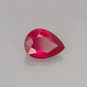 Rubis rouge naturelle en forme de poire, 1,53 ct, VS-SI