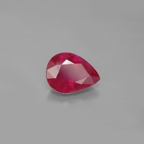 Rubis rouge naturelle en forme de poire, 1,39 ct, VS-SI