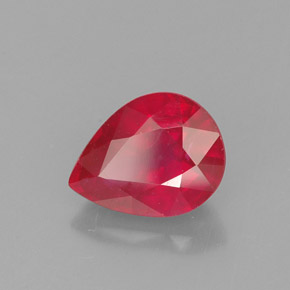 Rubis rouge naturelle en forme de poire, 1,62 ct, VS-SI