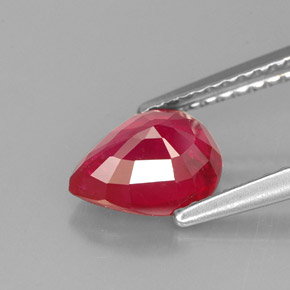Rubis rouge naturelle en forme de poire, 1,62 ct, VS-SI