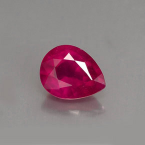 Rubis rouge naturelle en forme de poire, 1,61 ct, VS-SI